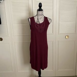 Merona Burgundy Plum comfy casual sleeveless tank Dress size small